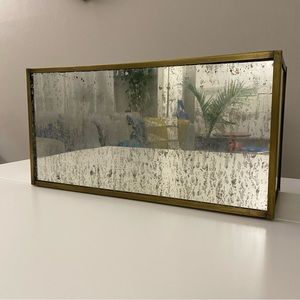 West Elm Antique Brass Rectangular Candle Holder/Terrarium